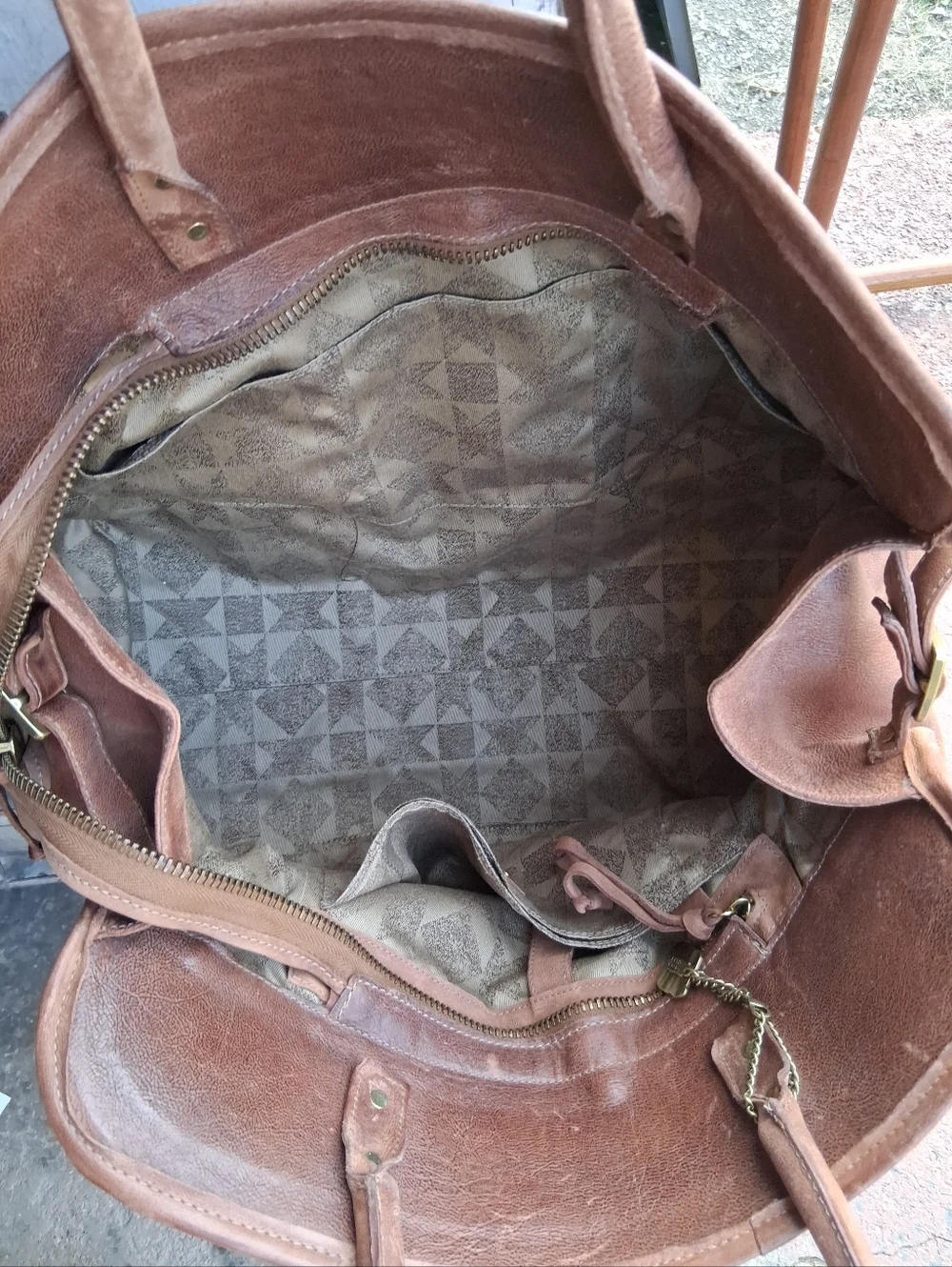 Brown Leather A.S.98 Tote Bag, Unisex